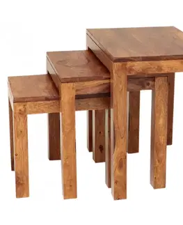 Odkladacie stolíky Gani 3 ks z indického masívu palisander