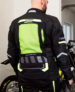 W-TEC Aircross bunda čierna-fluo žltá - 3XL