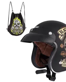 W-TEC Black Heart V541 Black Heart Skull Horn, matne čierna - XS (53-54)