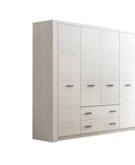 KONDELA Infinity 18 4D šatníková skriňa jaseň biely