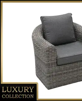DEOKORK Ratanové kreslo BORNEO LUXURY (sivá)