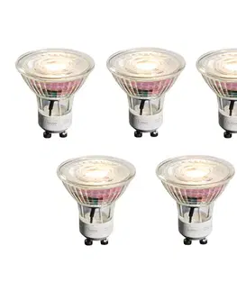 Sada 5 stmievateľných LED žiaroviek GU10 50 mm číra 4,9 W 450 lm 2700 K