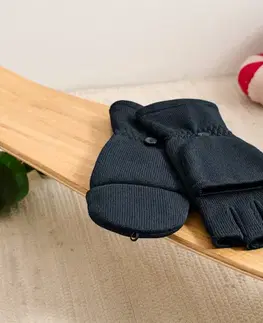 Detské palčiaky s príklopkou z pleteného flaušu