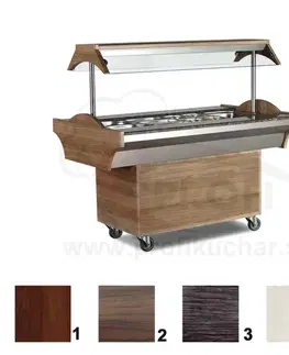  Ohrevný bufetový stol – 4 GN – lieskový orech