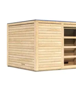 Vonkajšia fínska sauna s predsieňou 276 x 276 cm Dekorhome