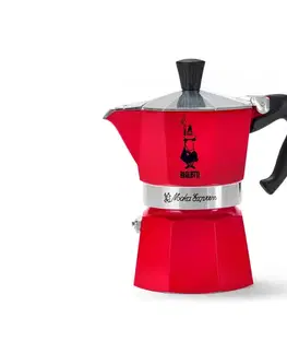 Kávovar na moka kávu Bialetti Moka Express, 130 ml, červený
