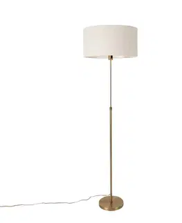 Stojaca lampa nastaviteľná bronzová so svetlosivým tienidlom 50 cm - Parte