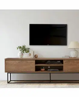 Televízny stolík Rodez Walnut and Black II, L