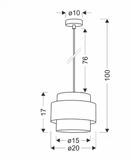 Stropná závesná lampa Forni 1x40W E27 čierne svietidlo s bielym tienidlom z orechového dreva do obývačky, spálne, jedálne, moderného klasického štýlu