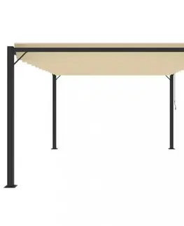 Pergola s lamelovou strechou 3 x 4 m hliník / látka Dekorhome