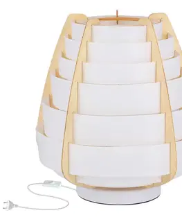 Stolová lampa béžová drevo+plast Nagoja Ledea