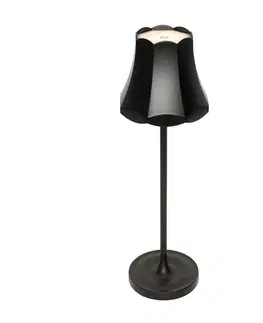 Retro stolná lampa čierna nabíjateľná IP44 - Granny