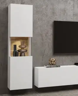 EMMA 09 moderný set skrinka + tv stolík biela/ dub wotan