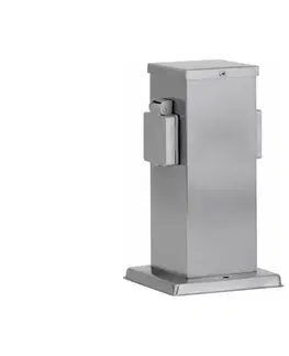  Vonkajší zásuvkový stĺpik 2Z SCHUKO 230V matný chróm IP44 50790000001015