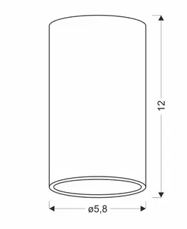 STROPNÉ SVIETIDLÁ TUBA ČIERNA 1X15W GU10 REFLEXNÉ ZLATÉ STR. 7 cm