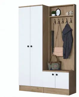 Predsieňová zostava Pone White and Walnut I