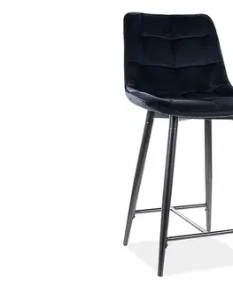 Signal Barová stolička CHIC H-2 Velvet | čierna