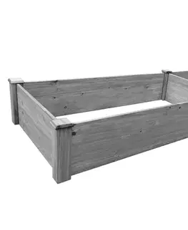 KONDELA Jelno drevený vyvýšený záhon sivá