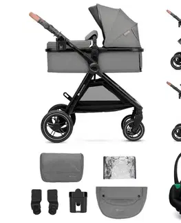 KINDERKRAFT - Kombinovaný kočík 3v1 ESME Moonlight grey + autosedačka MINK PRO KSESME00GRY300N