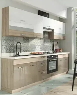 Kuchynská linka Premio 260 C Plus sonoma/biela (1,9M+0,7M) s dosky