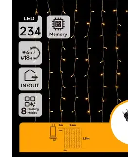  B.V.  - LED vonkajší vianočný reťaz 234xLED/8 funkcií 1,2x1,8 m IP44 teplá biela B10303ABHP