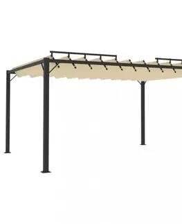 Pergola s lamelovou strechou 3 x 4 m hliník / látka Dekorhome