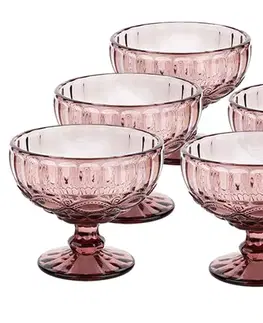 KONDELA Fregata Typ 5 pohár na zmrzlinu (6 ks) 300 ml ružová