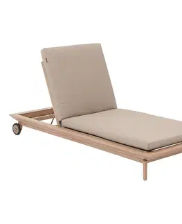 DEOKORK Luxusné hliníkové lehátko SUNSHINE (efekt dreva)