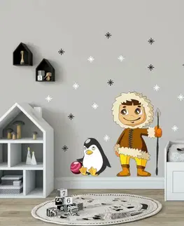 Nálepky na stenu - Eskimák a hviezdy