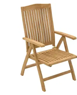 DEOKORK Záhradné teakové polohovacie kreslo LAGUNA (teak)