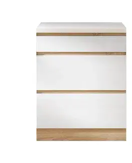KONDELA Line White D60 U dolná kuchynská skrinka biela / dub sonoma