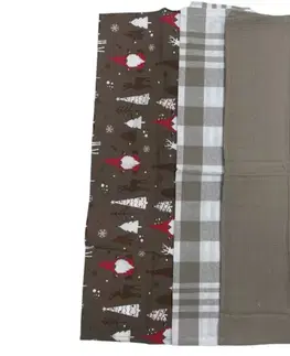 Bavlnené utierky na riad Vianočné Christmas hnedé 45x70cm 3ks TiaHome