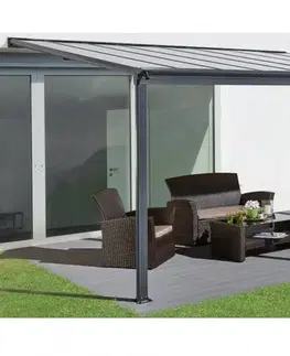 Hliníková pergola 4,35x3 m WALL 43 antracit Lanitplast