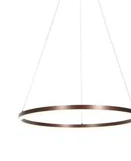 Tmavo bronzové závesné svietidlo 80 cm vrátane LED s 3-stupňovým stmievaním - Anello