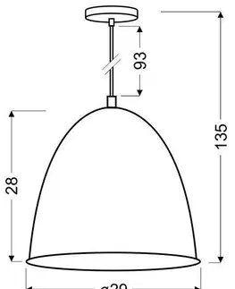 Závesná stropná lampa 1X60W E27 čierna + chróm PATCH