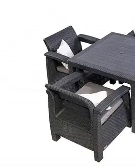 DEOKORK Záhradná ratanová zostava CORFU MINI 1+4 antracit