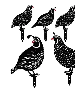 Súprava dekoratívnych kovových doplnkov do záhrady Quails