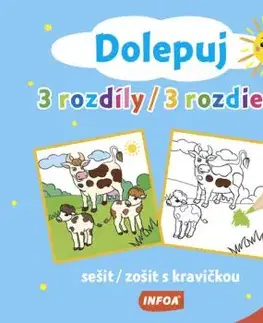Dolepuj 3 rozdíly / 3 rozdiely - sešit/ zošit s kravičkou + samolepky (CZ/SK vydanie)