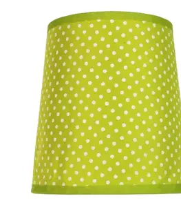zelené bodkované tienidlo na gala lampu