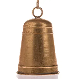 Kovový závesný zvonček Vintage, zlatá, 13 x 19 x 13 cm