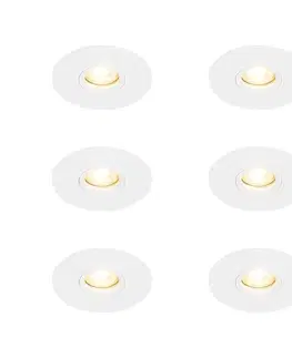 Sada 6 ks Moderné zapustené bodové biele 12 cm - Buco