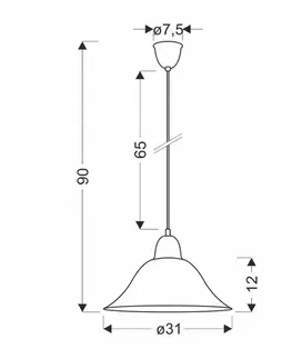 Závesná lampa Rubi Patina 1X60W E27 tienidlo biela alabaster