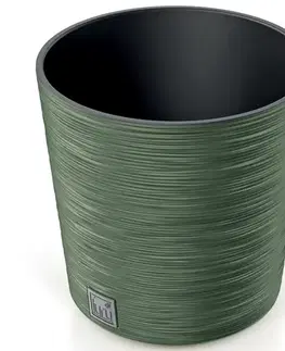 Kvetináč Furu okrúhly Low 250 – tmavozelený