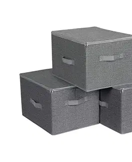 Úložný box so zipsom 3 ks CURAN sivý RYZB03G