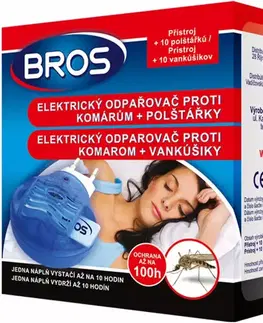 BROS Odparovač elektrický proti komárom, vankúšiky 10 ks