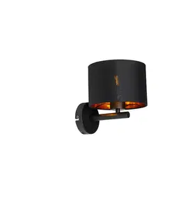Moderná nástenná lampa čierna so zlatom - VT 1
