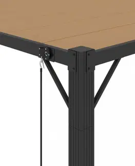 Pergola s lamelovou strechou 3 x 4 m hliník / látka Dekorhome
