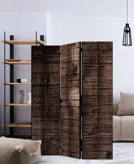 Paraván Dark Brown Boards Dekorhome