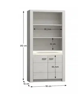 KONDELA Infinity 5 vitrína jaseň biely