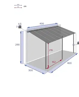 DEOKORK Záhradný prístrešok LOGAN 4x3 m